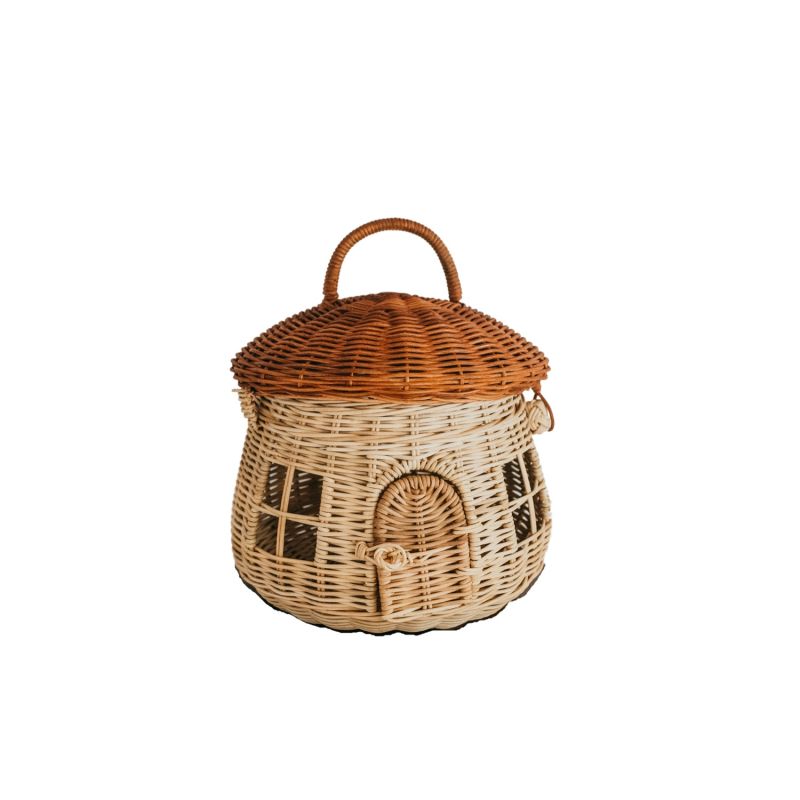 Valentina Rattan Mushroom House Basket Bag image