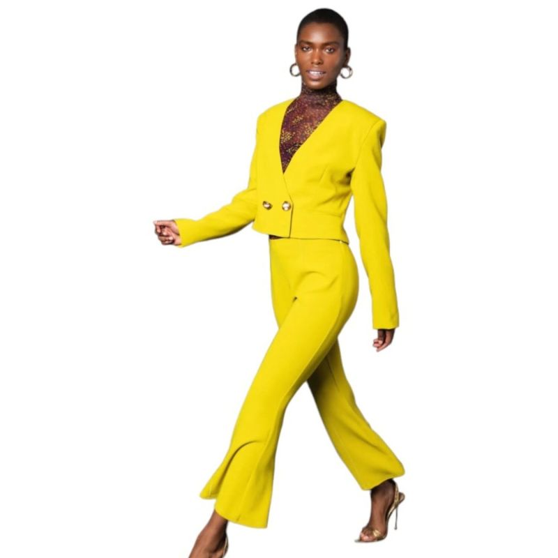 Gabby Crop Jacket - Chartreuse image