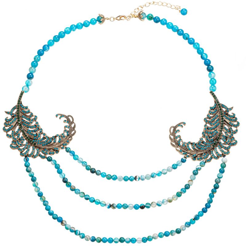 Gabriela Agate Peacock Beaded Necklace image