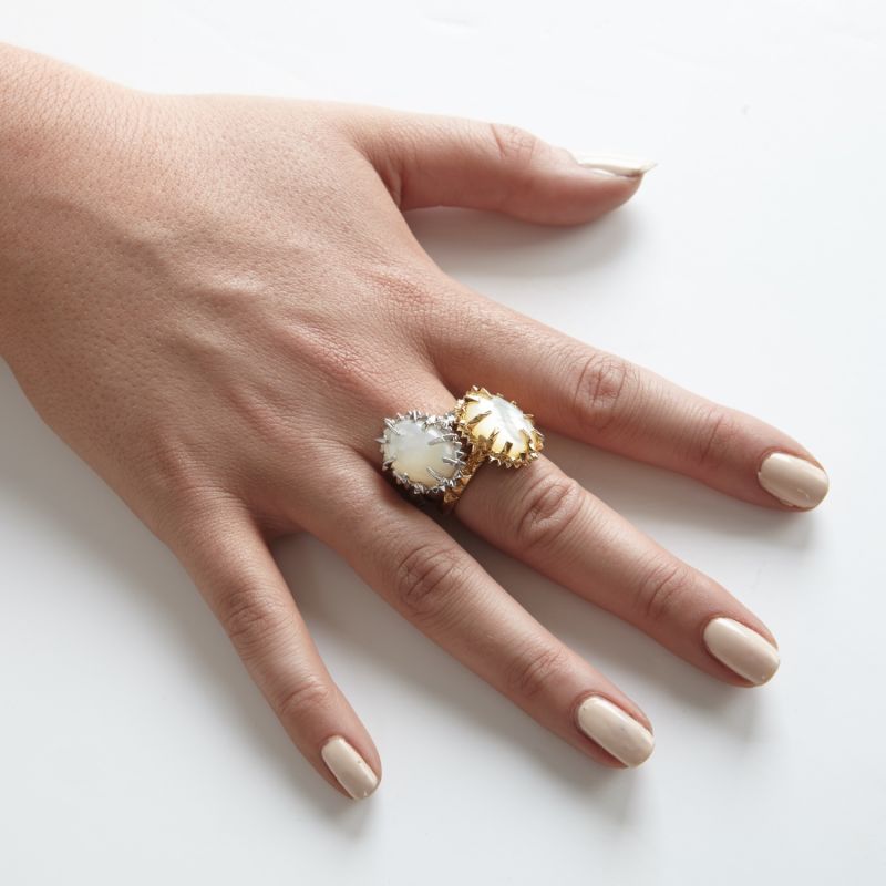 Ivory Mother Of Pearl Ring Gold image