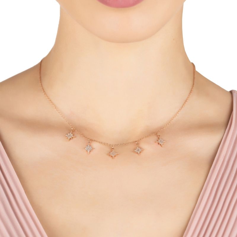 Starburst Choker Necklace Rosegold image