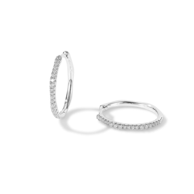 Gaia Celestial Sunburst Silver Diamond Mini Hoop Earrings image