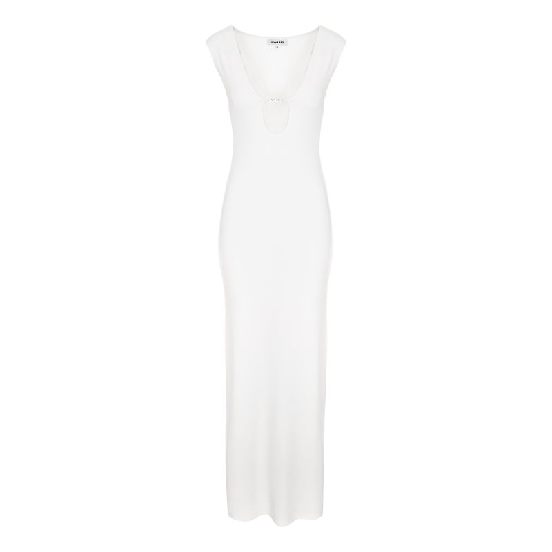 Gaia Cut Out Maxi White Dress image