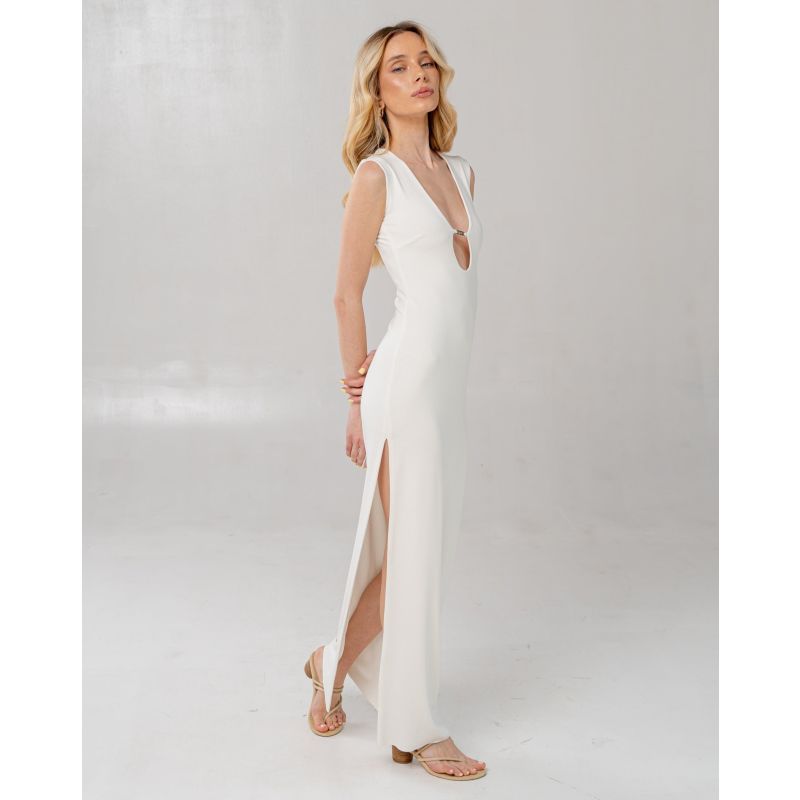 Gaia Cut Out Maxi White Dress image