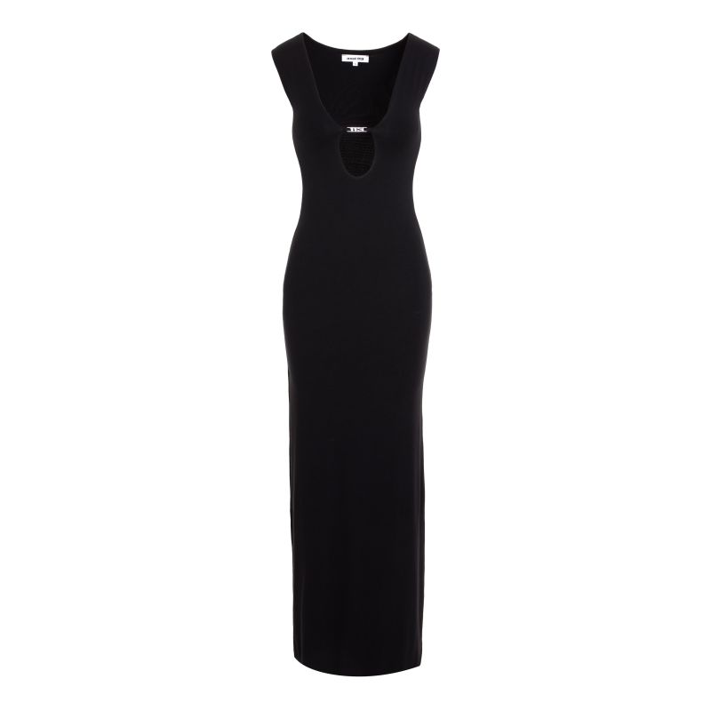 Gaia Cut Out Maxi Black Dress image