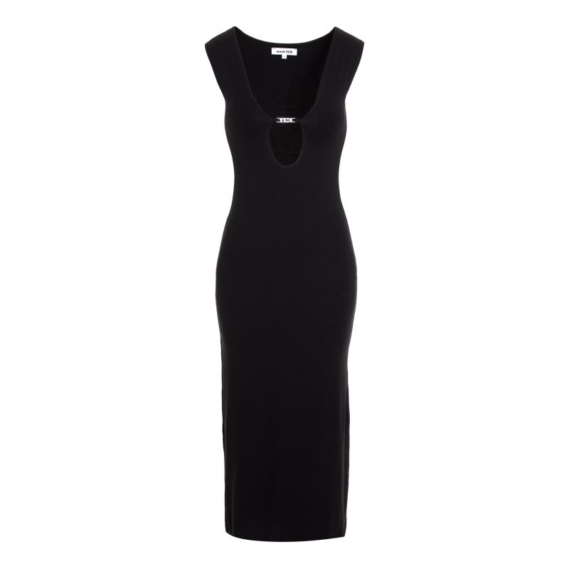 Gaia Cut Out Midi Black Dress image