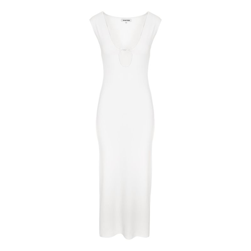 Gaia Cut Out Midi White Dress image