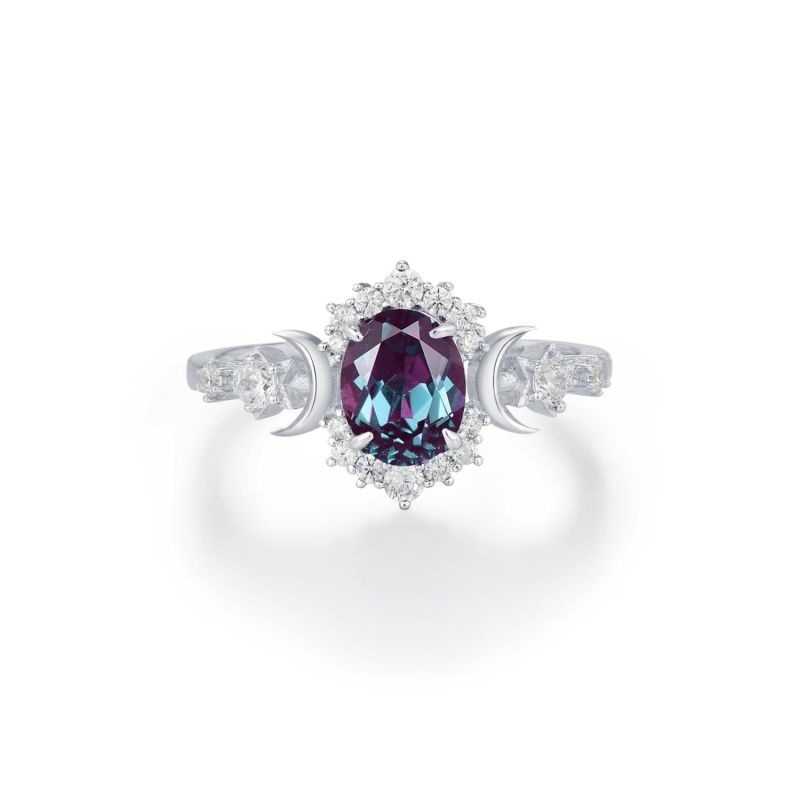 Galactic Alexandrite Ring White Gold Vermeil image