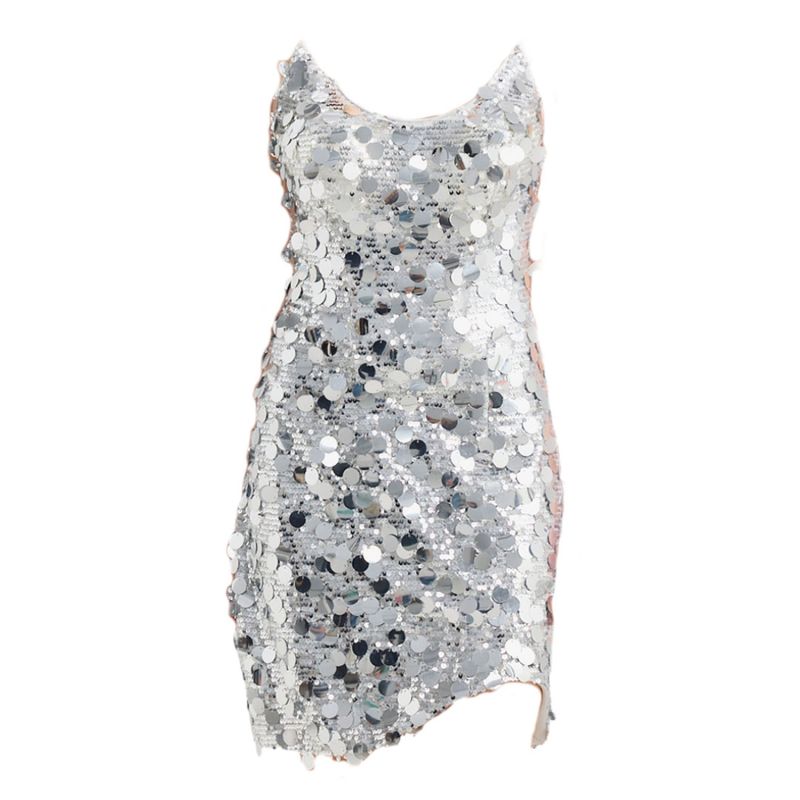 Galaxy Mini Sequin Dress Silver image