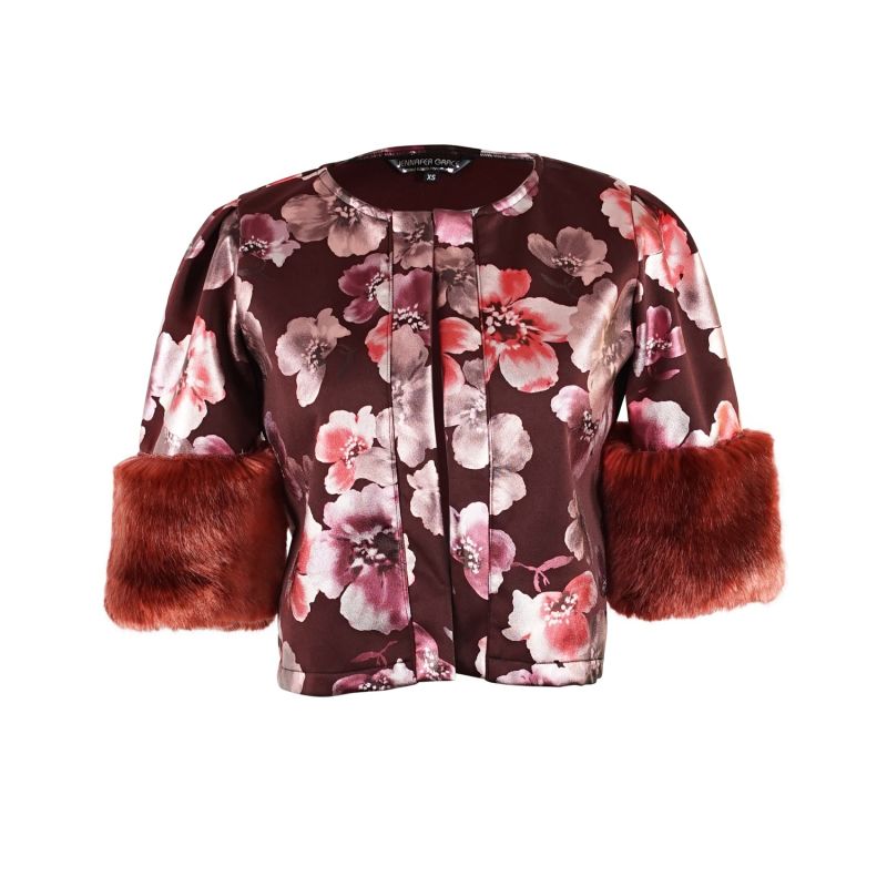 Plum Nouveau Disco Faux Fur Crop Jacket image