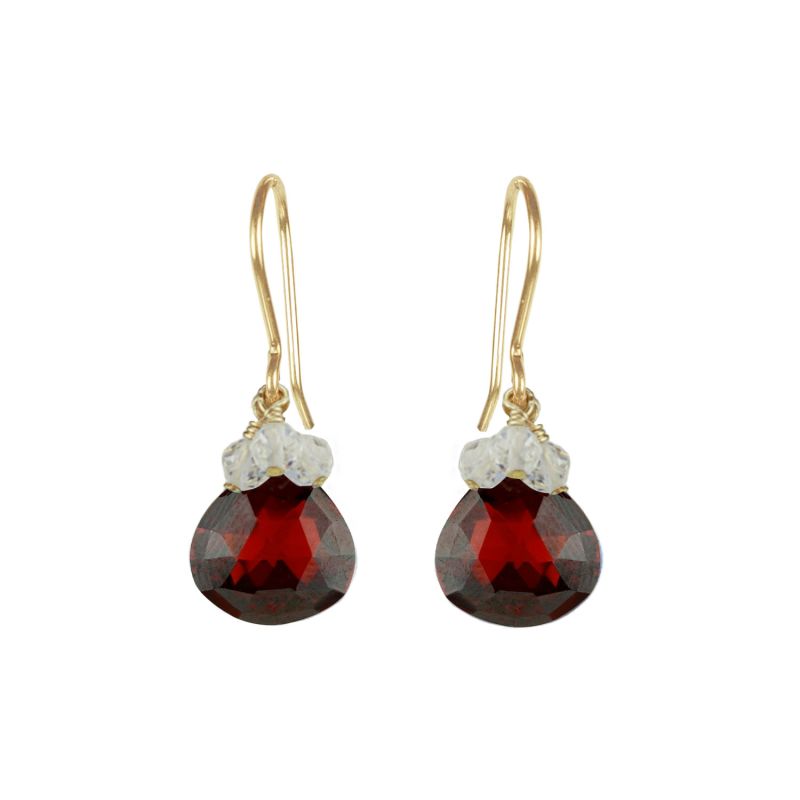 Garnet Coloured Zircon Drop Earrings image