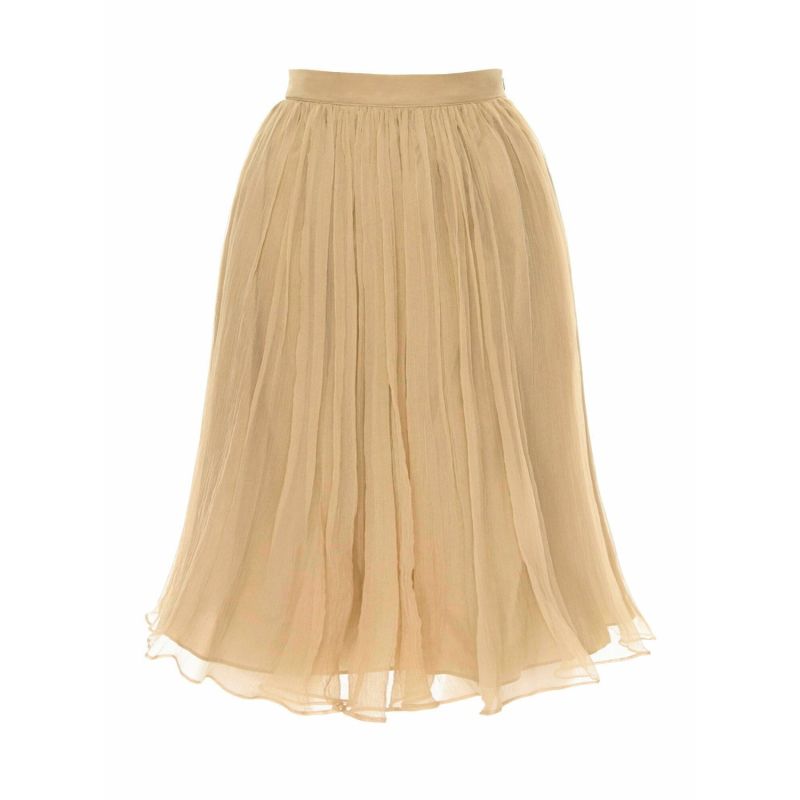 Satin skirt-nude cafe