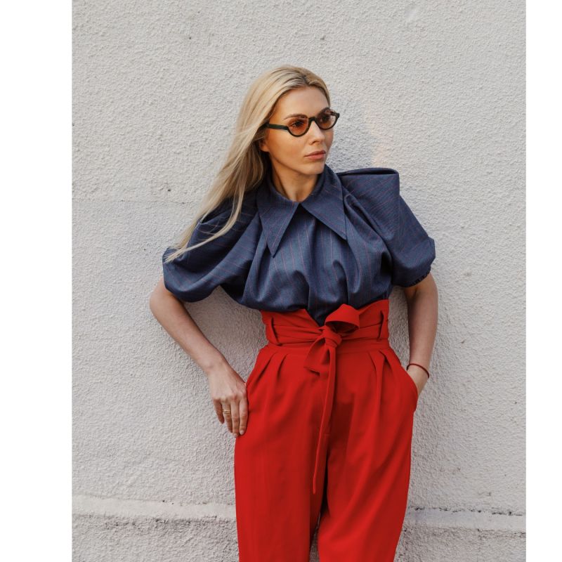 Red High Waist Straight Leg Culottes image