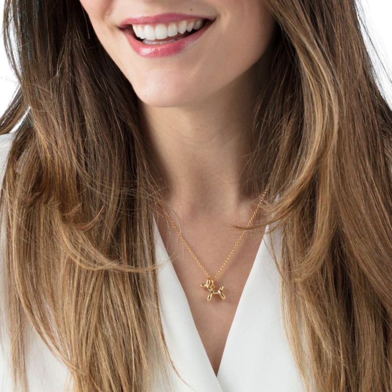 Balloon dog necklace gold clearance