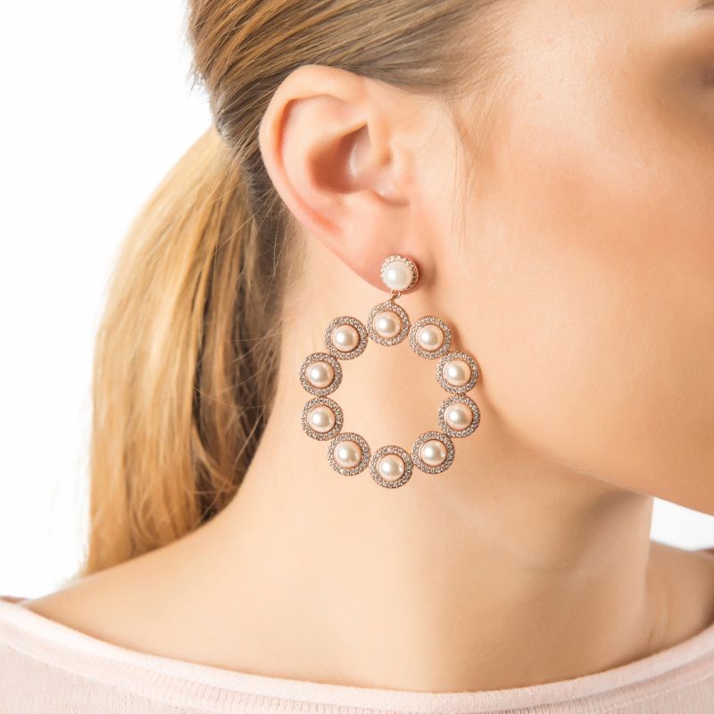 The Gatsby Pearl Earrings Silver image