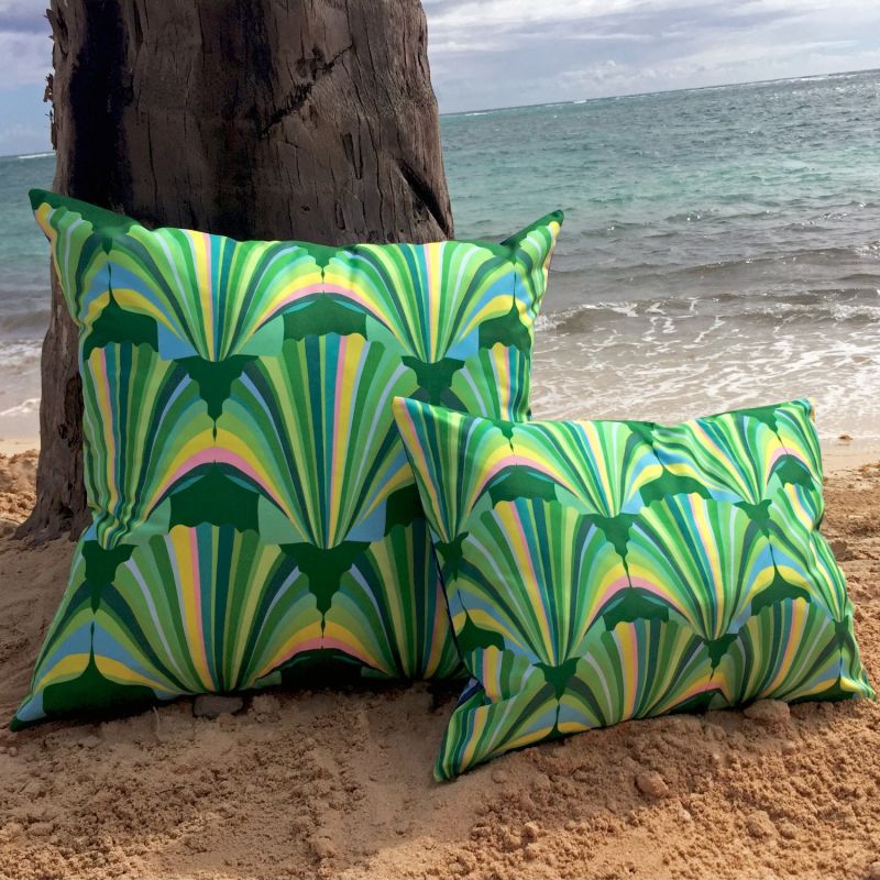 Green Weatherproof Shell Deco Cushion image