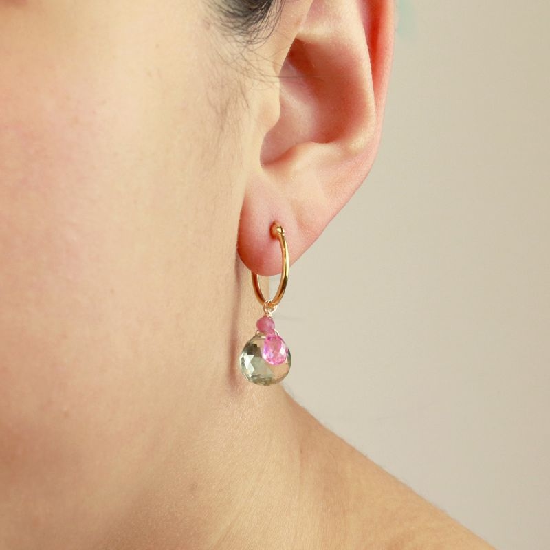 Gem Cluster Hoop Earrings image