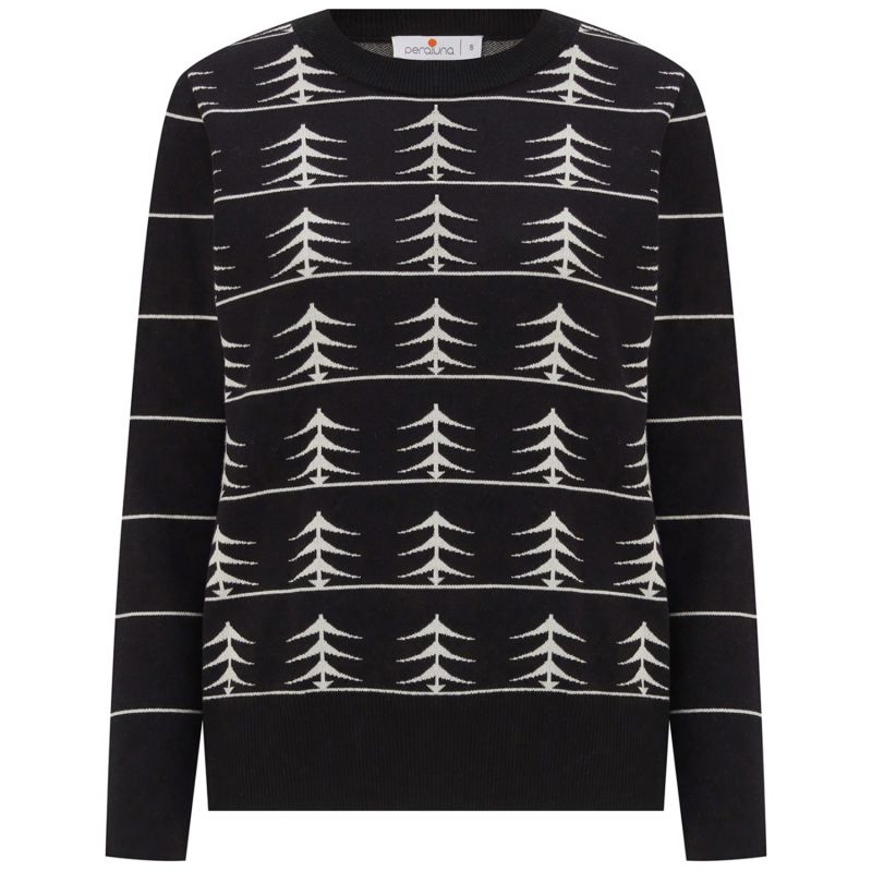 Gemini Pine Patterned Pullover In Black/Ecru image