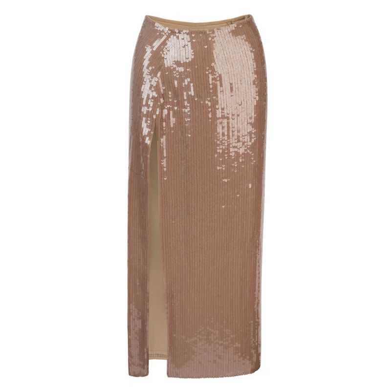 Gemini Skirt In Latte Sequins image