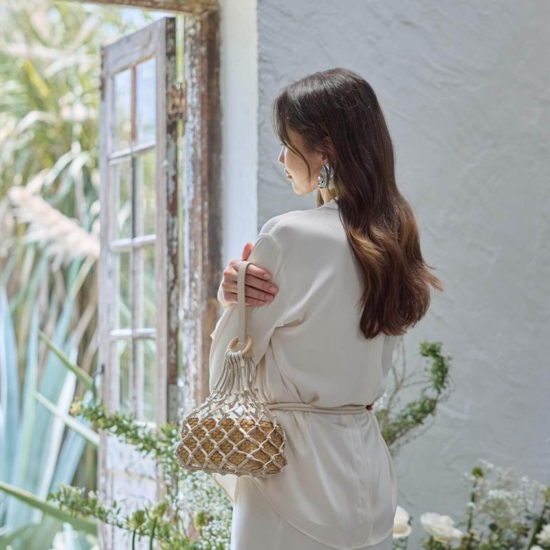 Gene Hand-Knotted Bag In Turquoise image