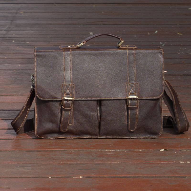 Genuine Leather Briefcase - Dark Brown image