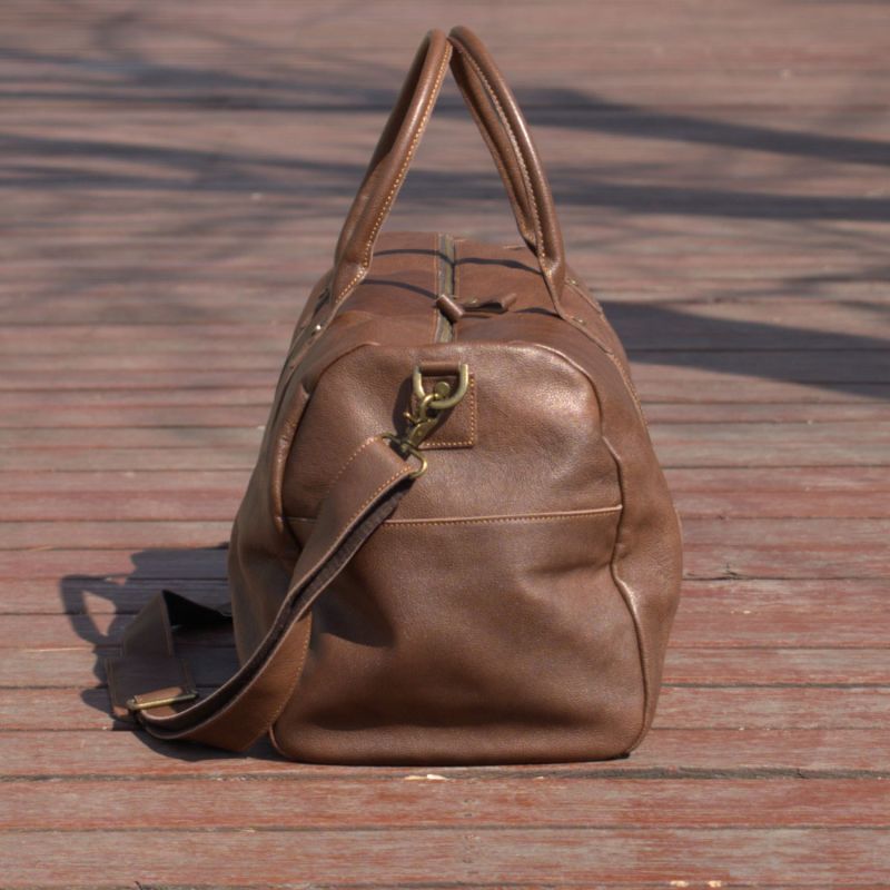 Genuine Leather Holdall - Chestnut image