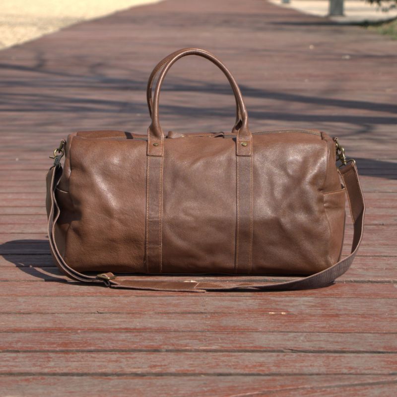 Genuine Leather Holdall - Chestnut image