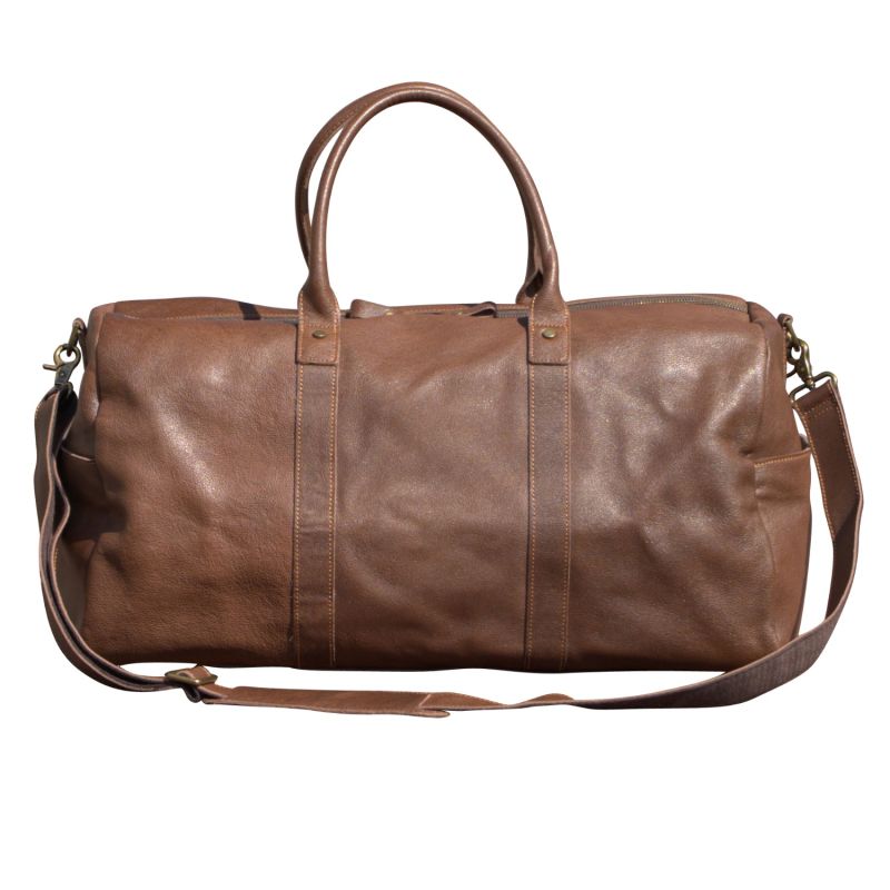 Genuine Leather Holdall - Chestnut image