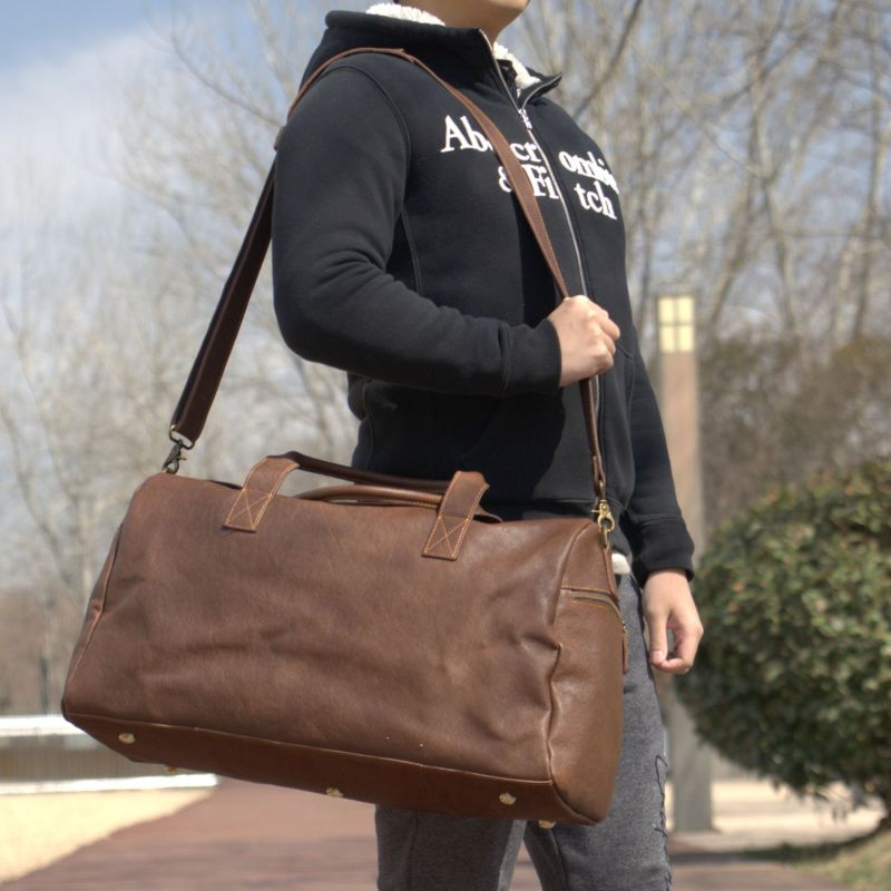 Genuine Leather Weekend Bag - Chestnut image