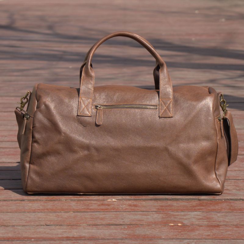 Genuine Leather Weekend Bag - Chestnut image