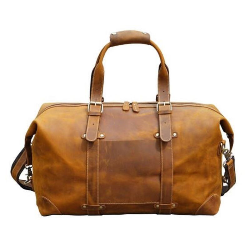 Genuine Leather Weekend Bag With Straps Detail image