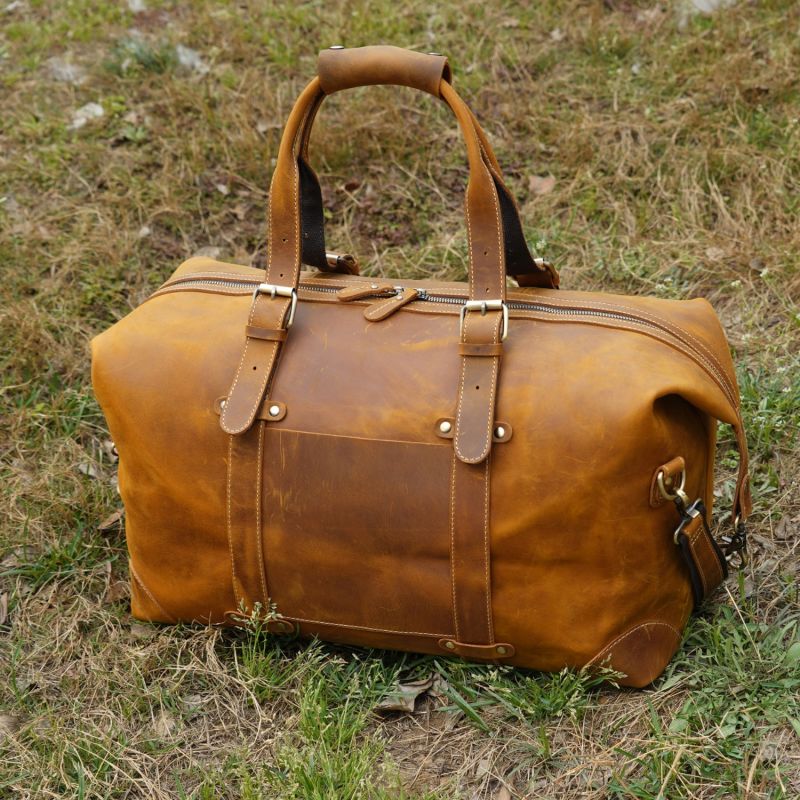 Genuine Leather Weekend Bag With Straps Detail image