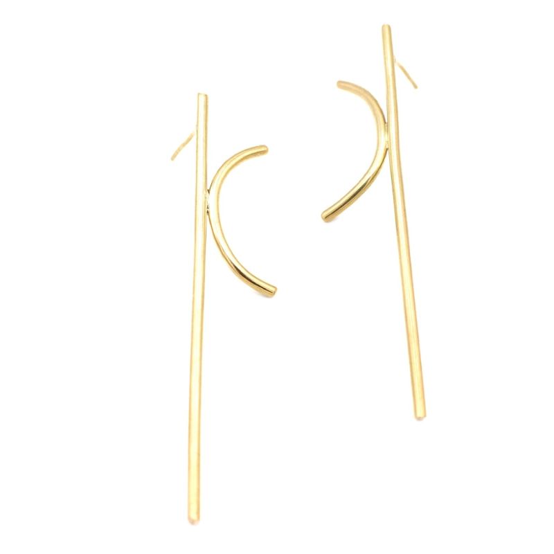 Geometric Long Half Moon Earrings image