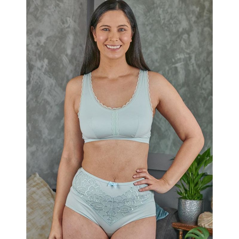 Georgia - Silk Back Support Full Coverage Wireless Organic Cotton Bra - Silver image