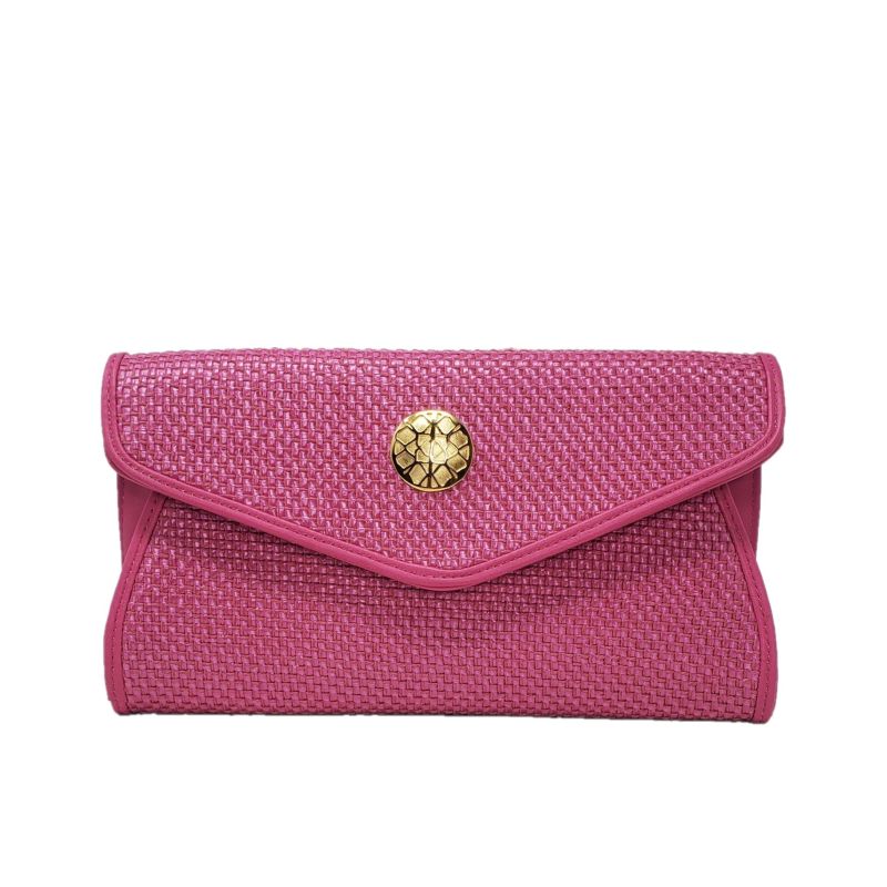 Georgina Straw Pink Large Clutch image