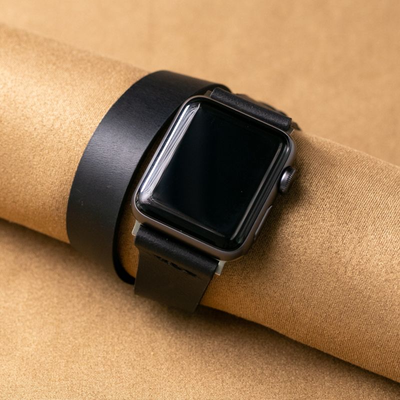 Apple watch double leather band shop