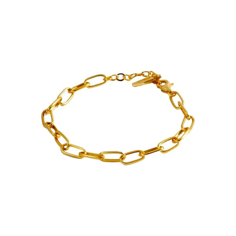 Paper Clip Chain Gold Bracelet image