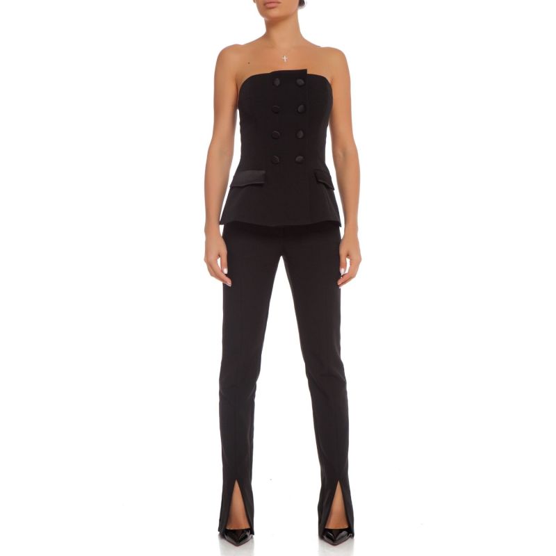 Slit Front Cigarette Pant In Black image