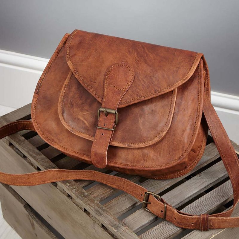 Vida Vintage Leather Saddle Bag Medium image