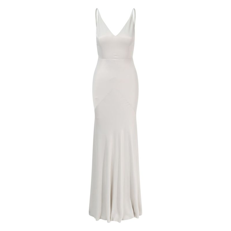 Gigi Evening Dress In Oyster Ivory image