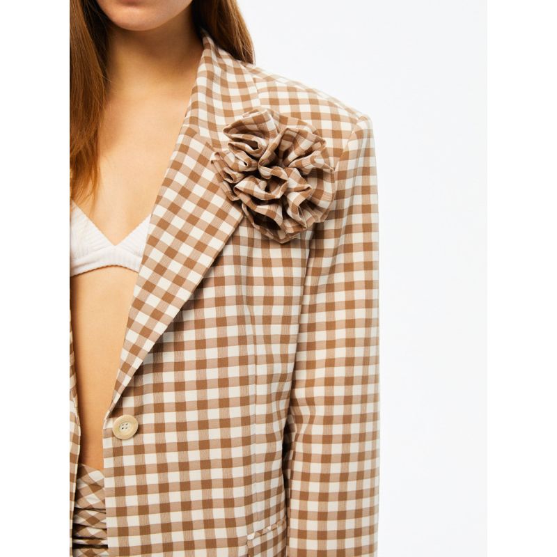 Womens gingham blazer top