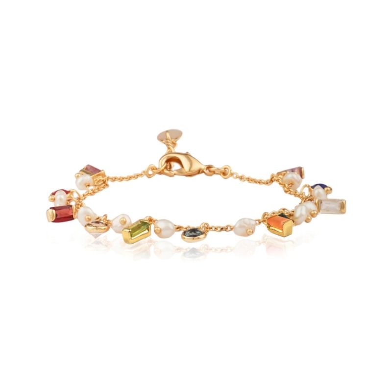 Ginny Bracelet With Pendants Of Semi-Precious Stones And Pearls image