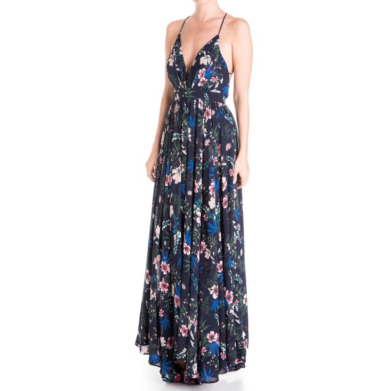 Enchanted Garden Maxi Dress - Wildflower Navy image