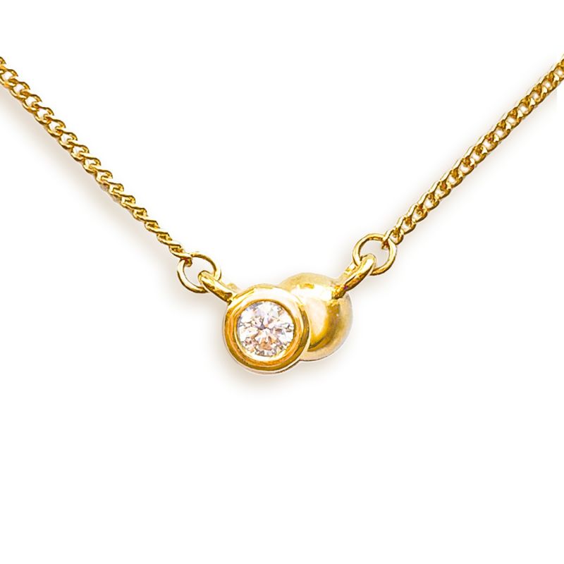 Shadow Diamond Solid Gold Necklace image