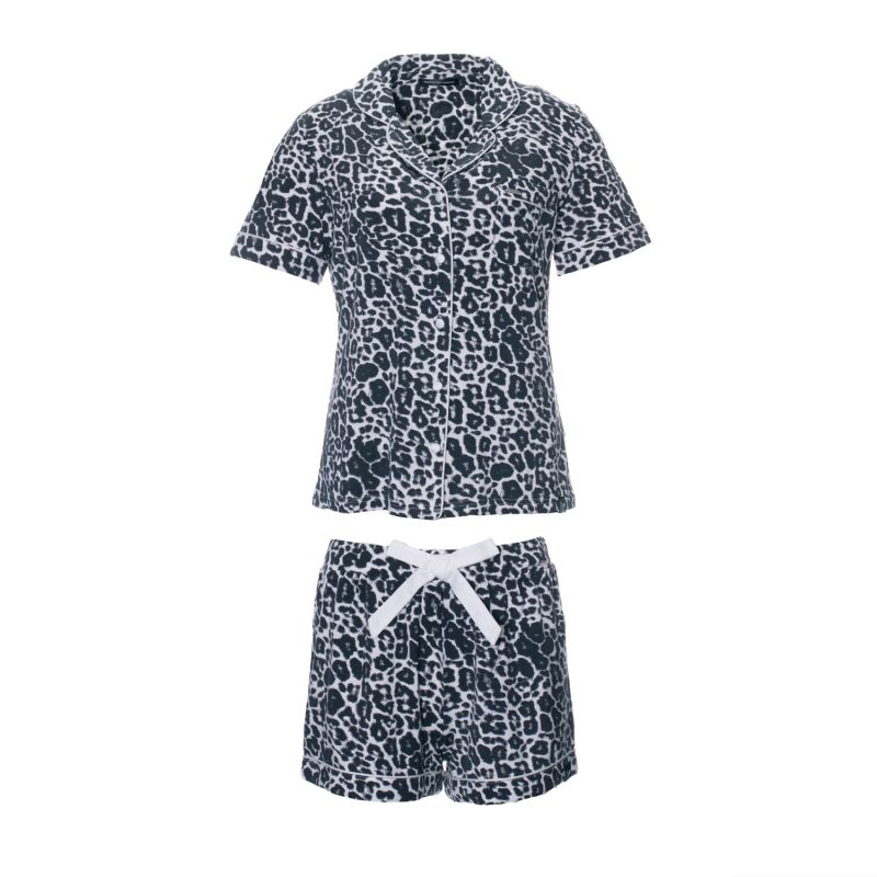 Bamboo Shirt Short Set In Leopard Print image