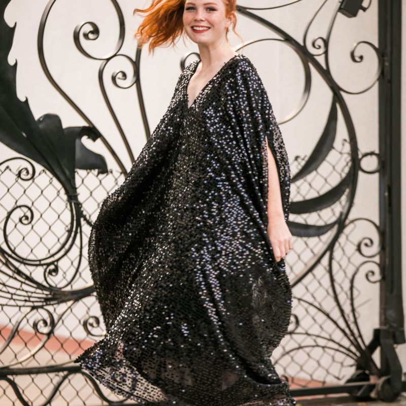 Black Sequin Caftan image