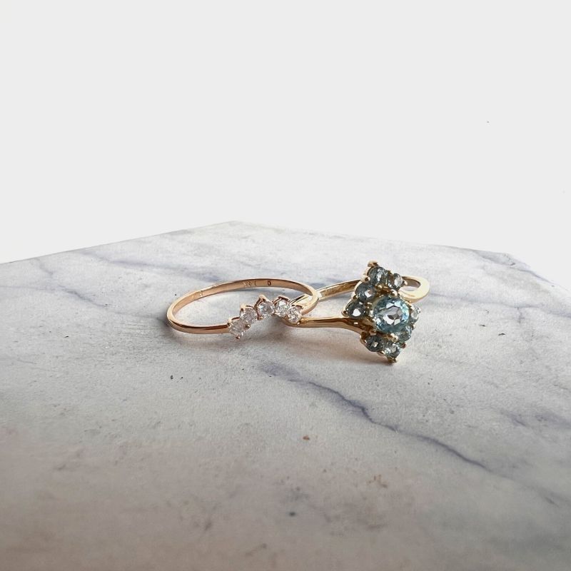 Glinda Gold & Blue Topaz Ring image