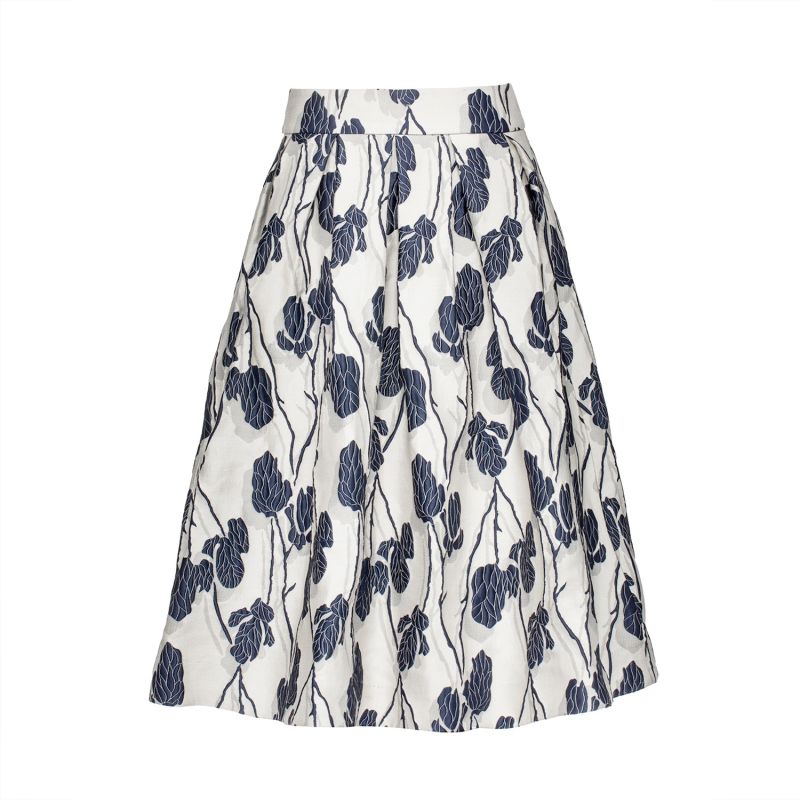 Flower Jacquard Puffy Midi Skirt image