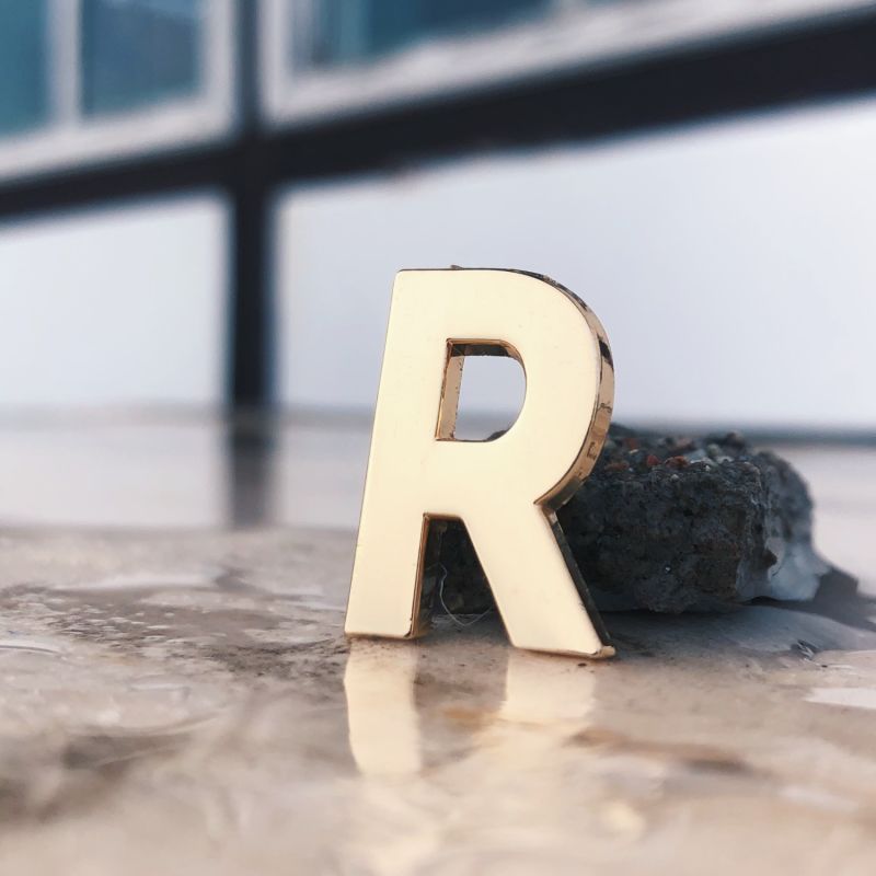 Golden Letter R Pin image