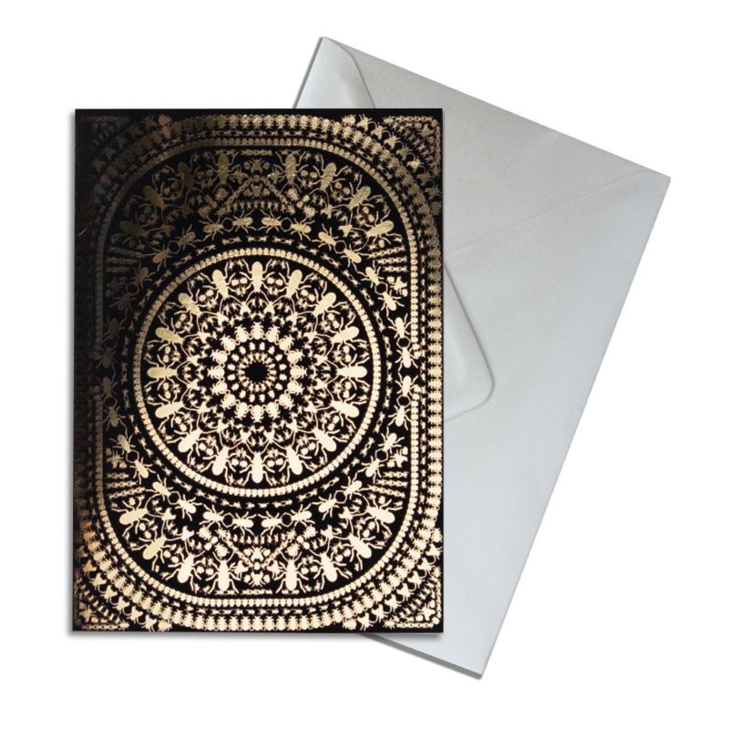 Insect Mandala Gold Greeting Cards Pack Of 10 image